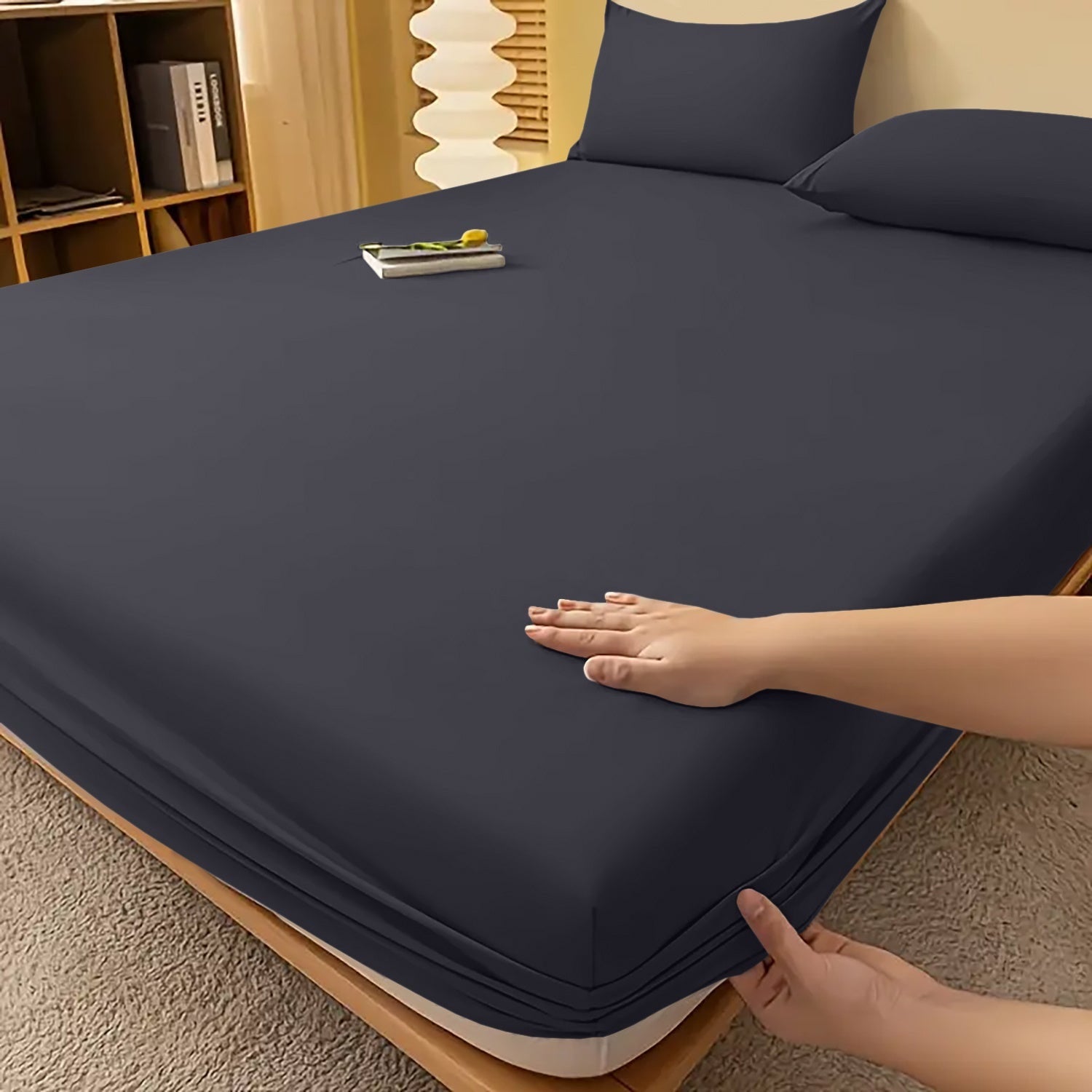 Fitted Bed Sheet Egyptian Cotton with Extra Deep Pocket and Cooling Technology Twin Set - Image 23
