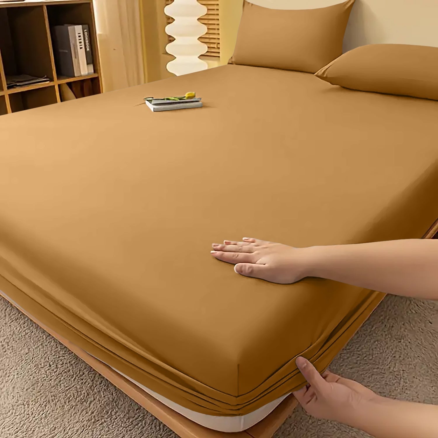 Fitted Bed Sheet Egyptian Cotton with Extra Deep Pocket and Cooling Technology Twin Set - Image 29