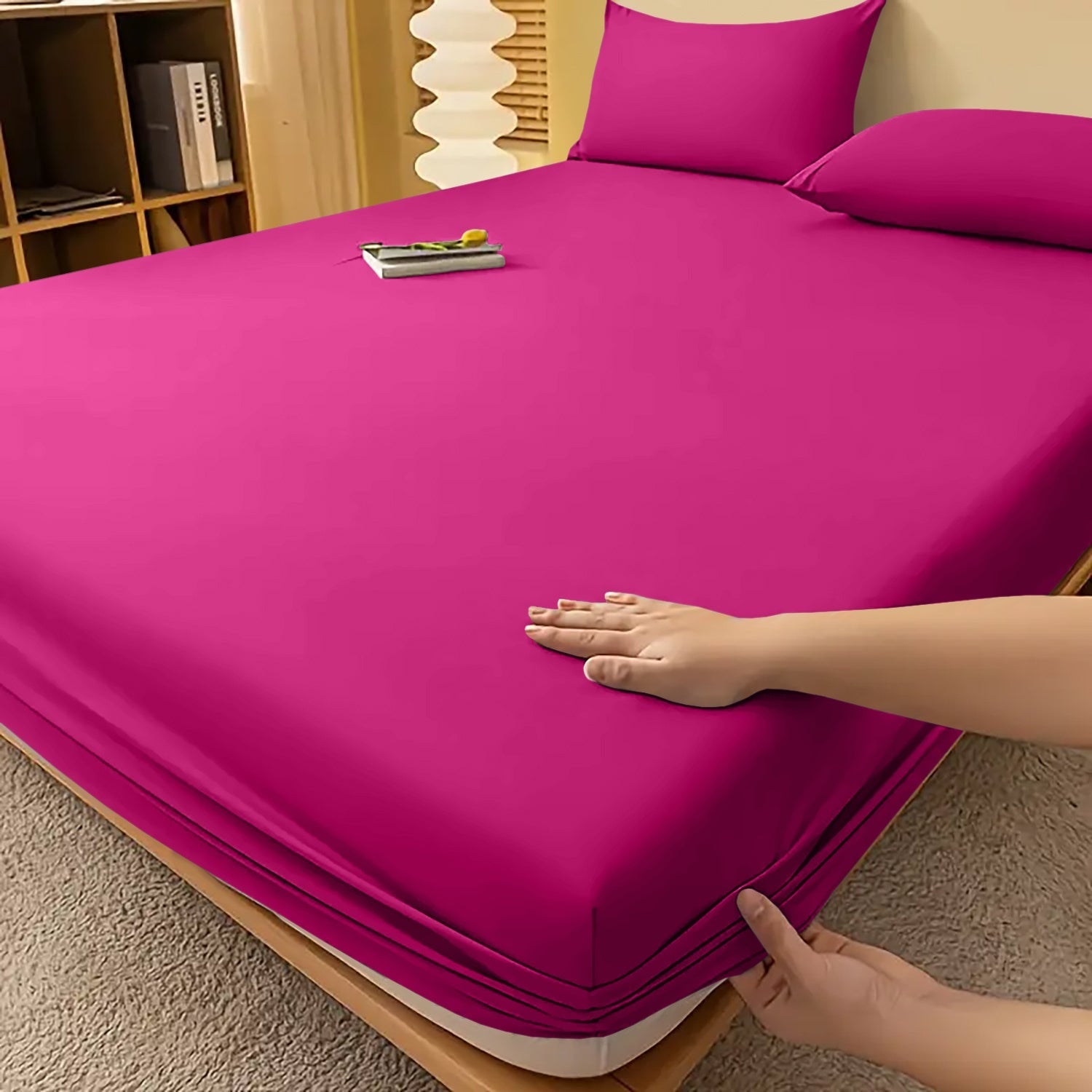 Fitted Bed Sheet Egyptian Cotton with Extra Deep Pocket and Cooling Technology Twin Set - Image 44