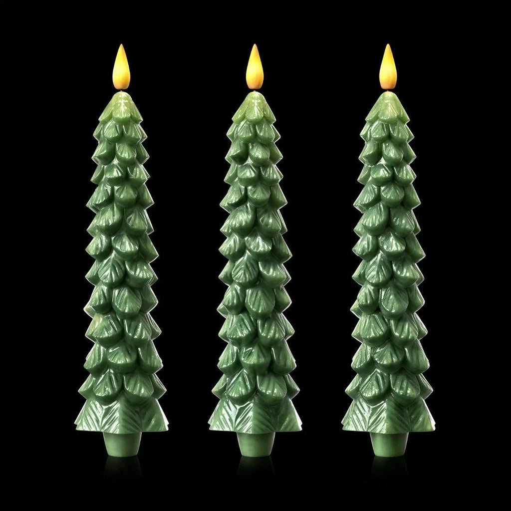 Flameless Christmas Candles with Flickering LED Light and Remote Control Timer - Image 3