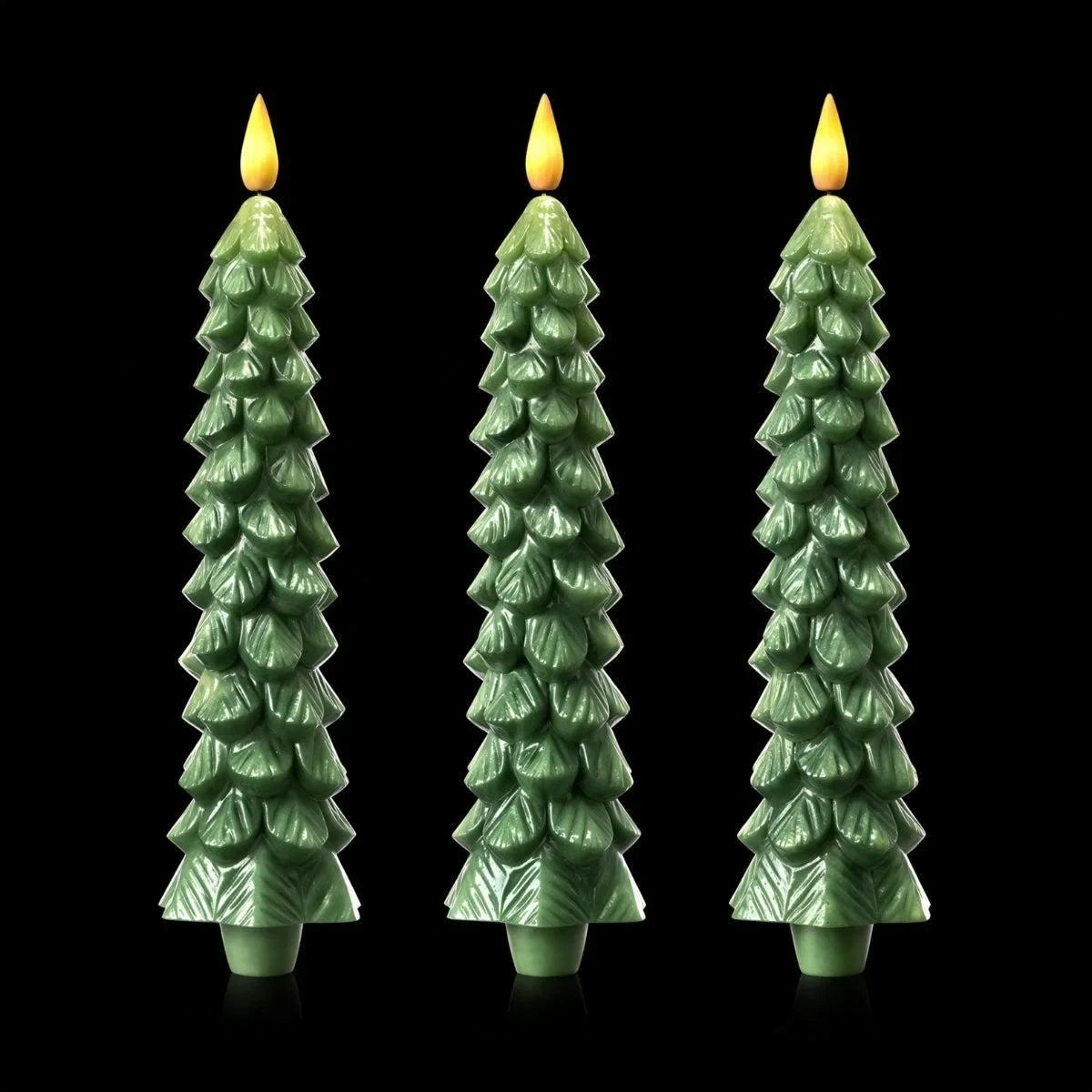 Flameless Christmas Candles with Flickering LED Light and Remote Control Timer - Image 3