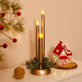 Flameless LED Candle Centerpiece with Battery Operated Taper and Holiday Greenery - Image 1