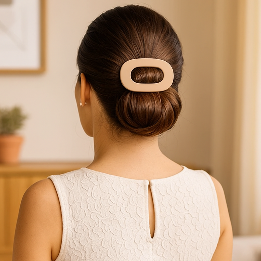 Flat Claw Hair Clip with Matte Finish and Ergonomic Curved Design - Image 1