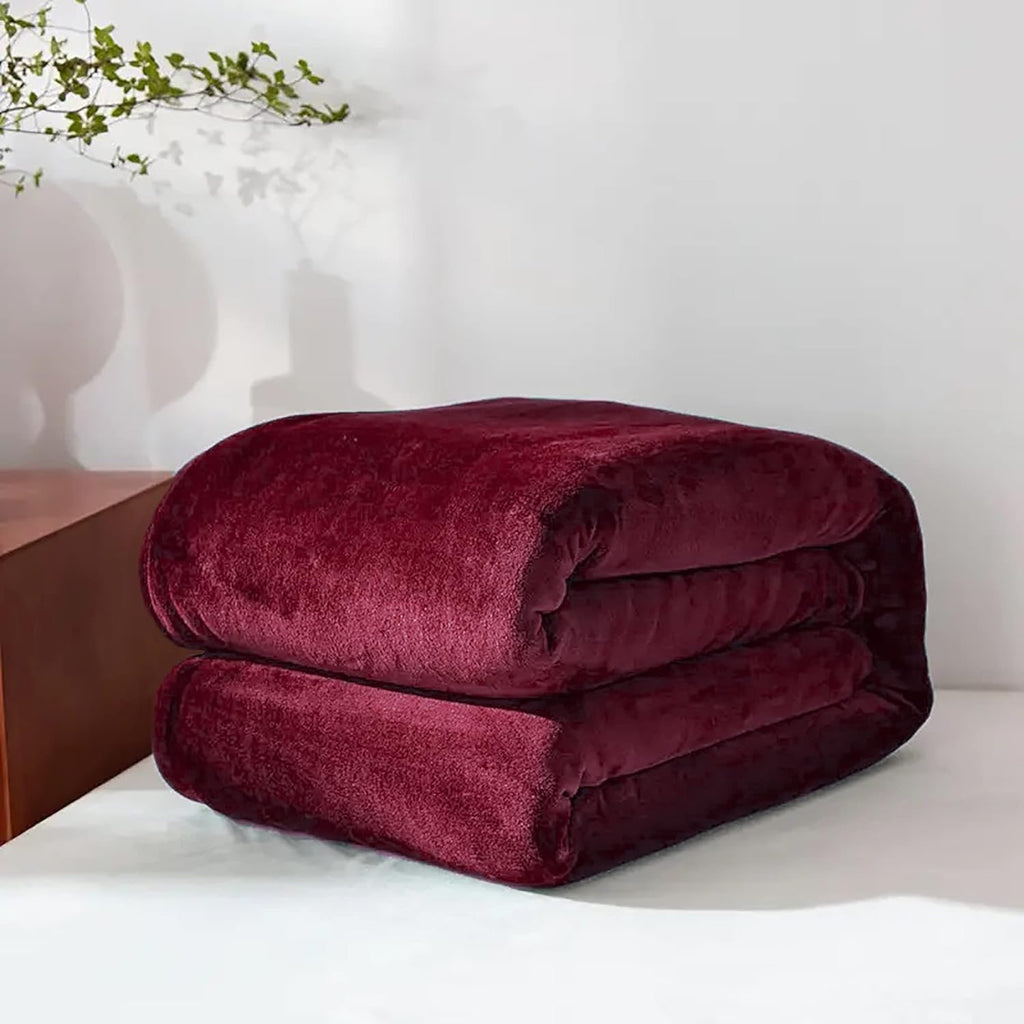 Fleece Throw Blanket with Faux Fur for Sofa and Couch Lightweight Soft Plush Wool - Image 4