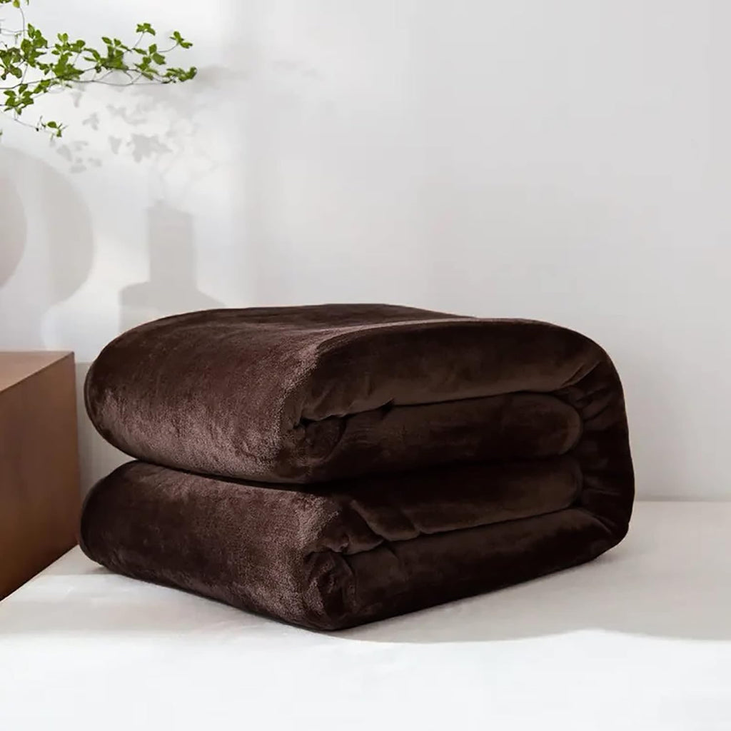 Fleece Throw Blanket with Faux Fur for Sofa and Couch Lightweight Soft Plush Wool - Image 8