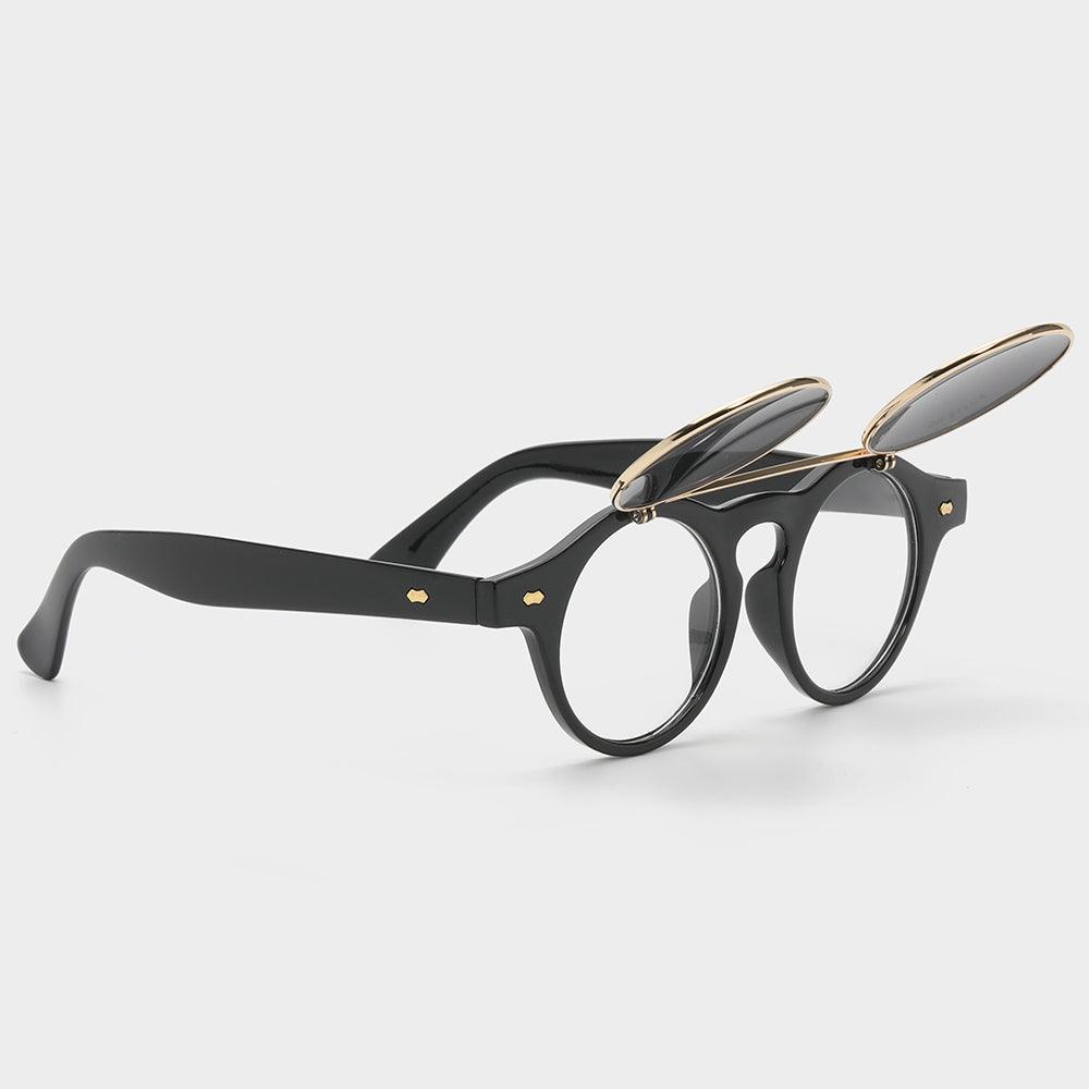 Dual Lens UV400 Flip Up Sunglasses Classic Frame Style