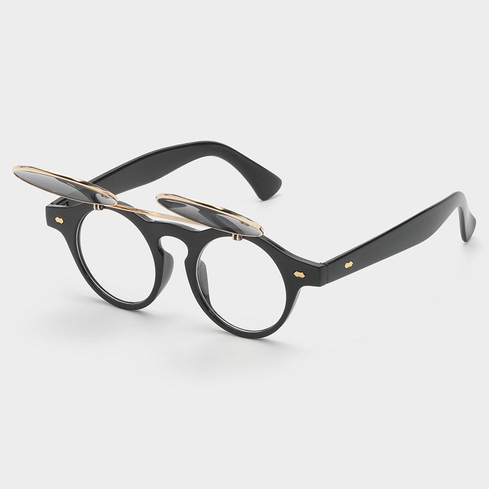 Dual Lens UV400 Flip Up Sunglasses Classic Frame Style