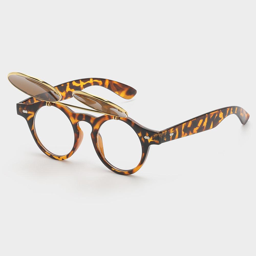 Dual Lens UV400 Flip Up Sunglasses Classic Frame Style