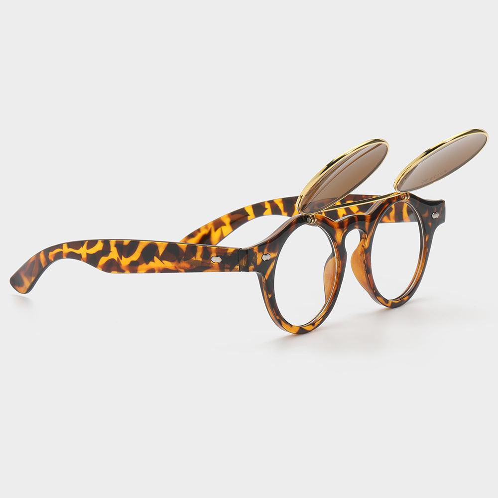 Dual Lens UV400 Flip Up Sunglasses Classic Frame Style
