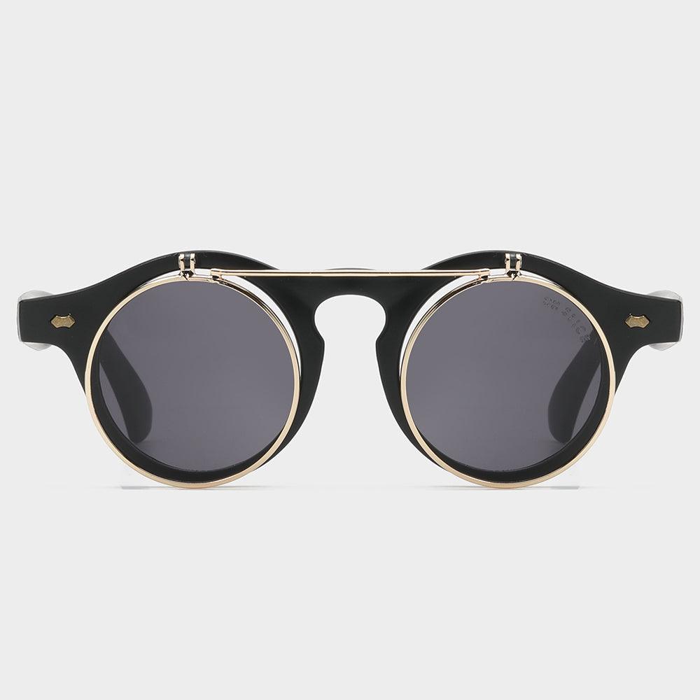 Dual Lens UV400 Flip Up Sunglasses Classic Frame Style