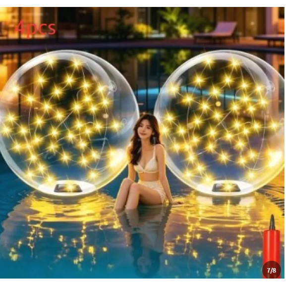 Floating Pool Lights with Solar LED and Inflatable Waterproof Design - Image 1