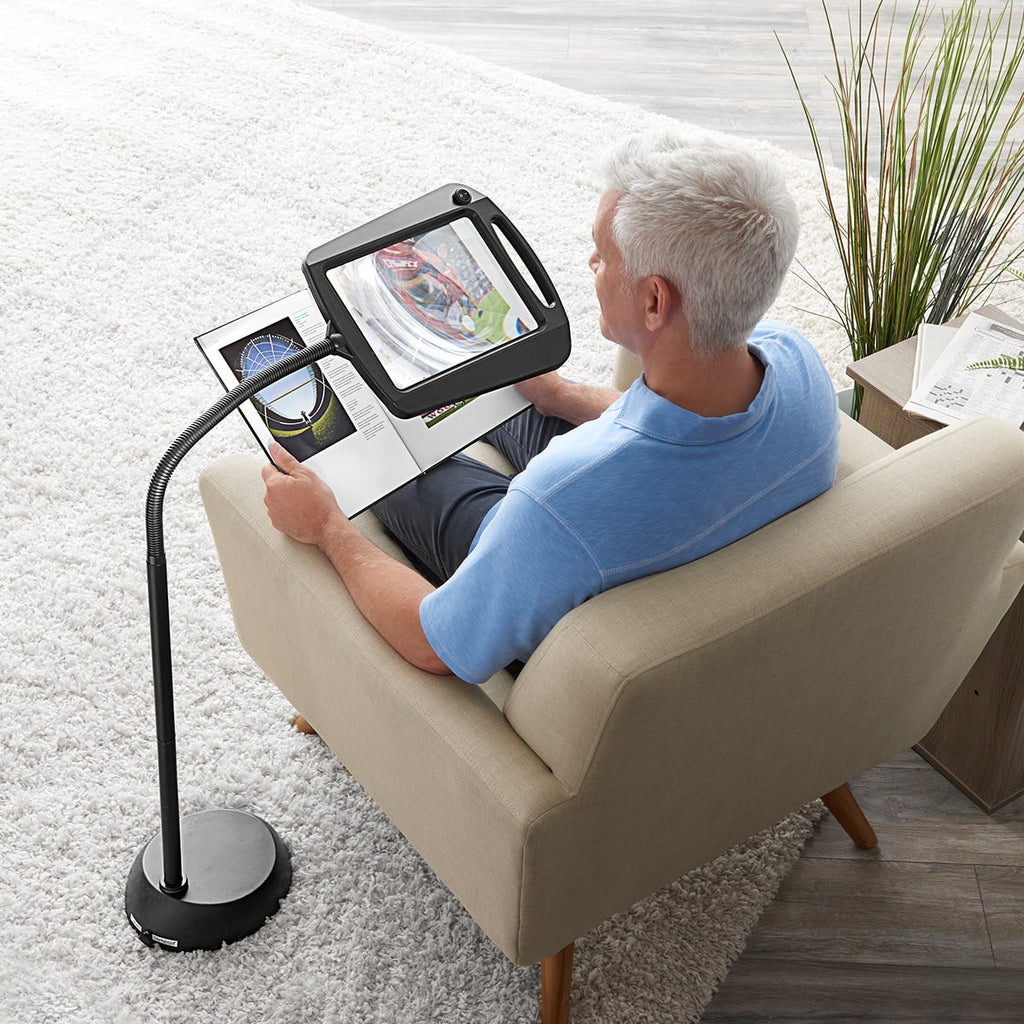 Floor Lamp Magnifying LED Adjustable Gooseneck Reading Crafts - Image 1