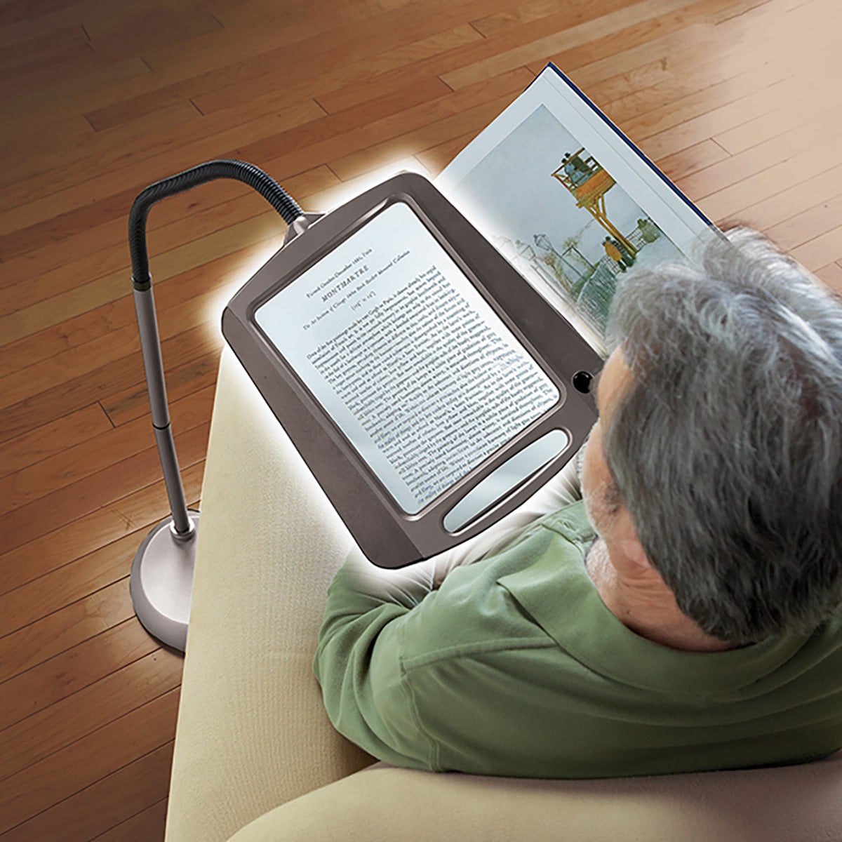Floor Lamp Magnifying LED Adjustable Gooseneck Reading Crafts - Image 3