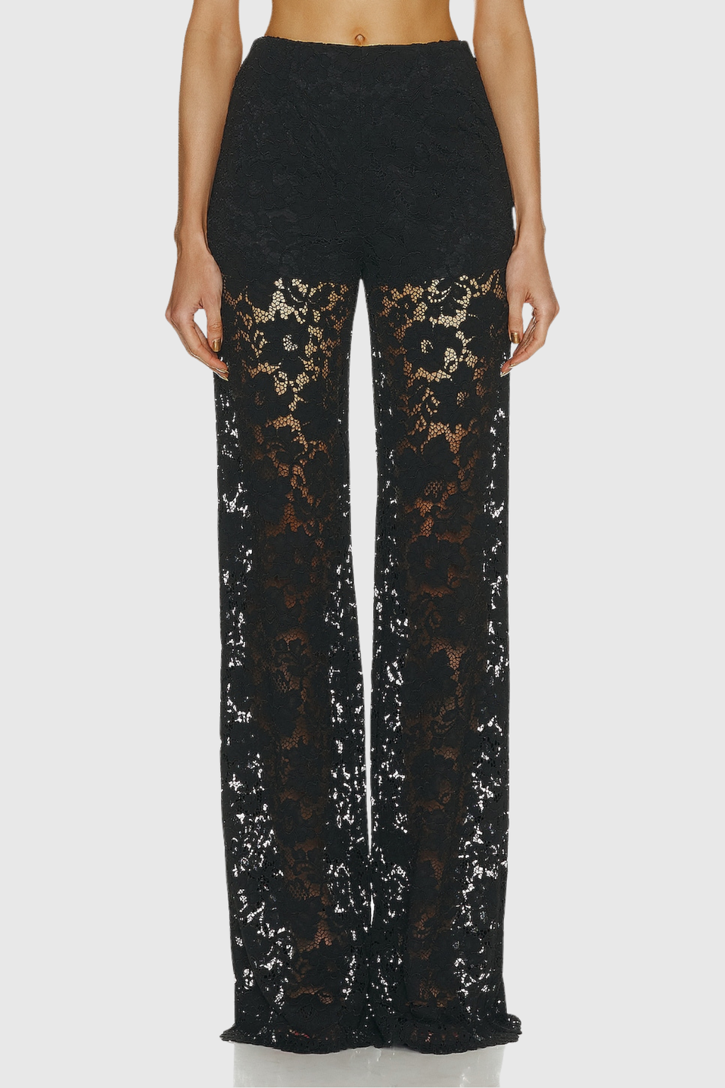 Floral Lace Tailored Blazer and Wide Leg Trousers Two-Piece Set — close-up