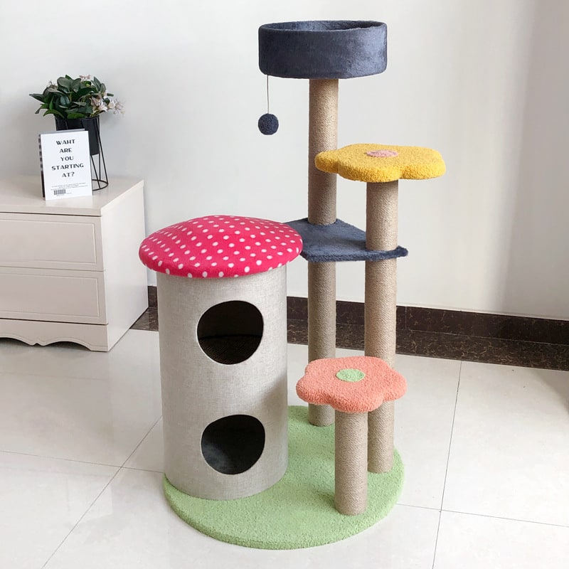 Flower Cat Tree and Towers Multi-Level Large with Sisal Scratch Posts Modern Furniture - Image 3