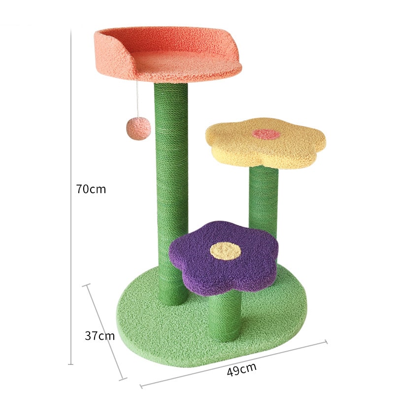 Flower Cat Tree and Towers Multi-Level Large with Sisal Scratch Posts Modern Furniture - Image 5