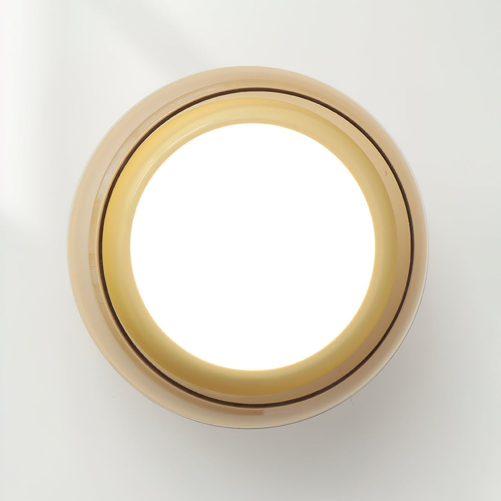 Flush Mount Ceiling Light LED Glass Shade Amber Rounded Saucer - Image 11