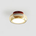 Flush Mount Ceiling Light LED Glass Shade Amber Rounded Saucer - Image 16