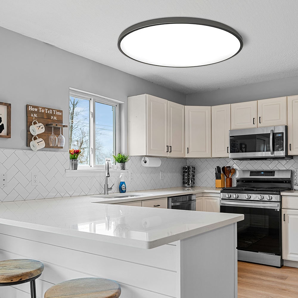 Flush Mount Ceiling Light with Round LED Design and Low Profile Modern Style - Image 1