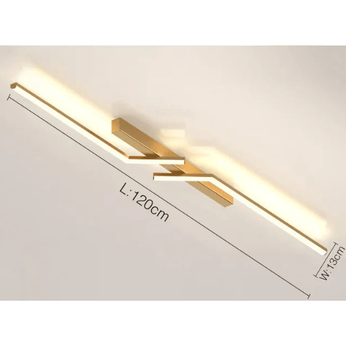 Flush Mount Linear Ceiling Light Fixture with Remote Control and Geometric Design - Image 6