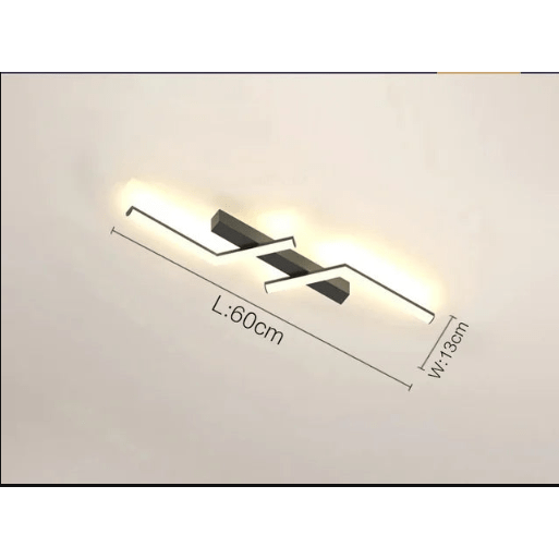 Flush Mount Linear Ceiling Light Fixture with Remote Control and Geometric Design - Image 7