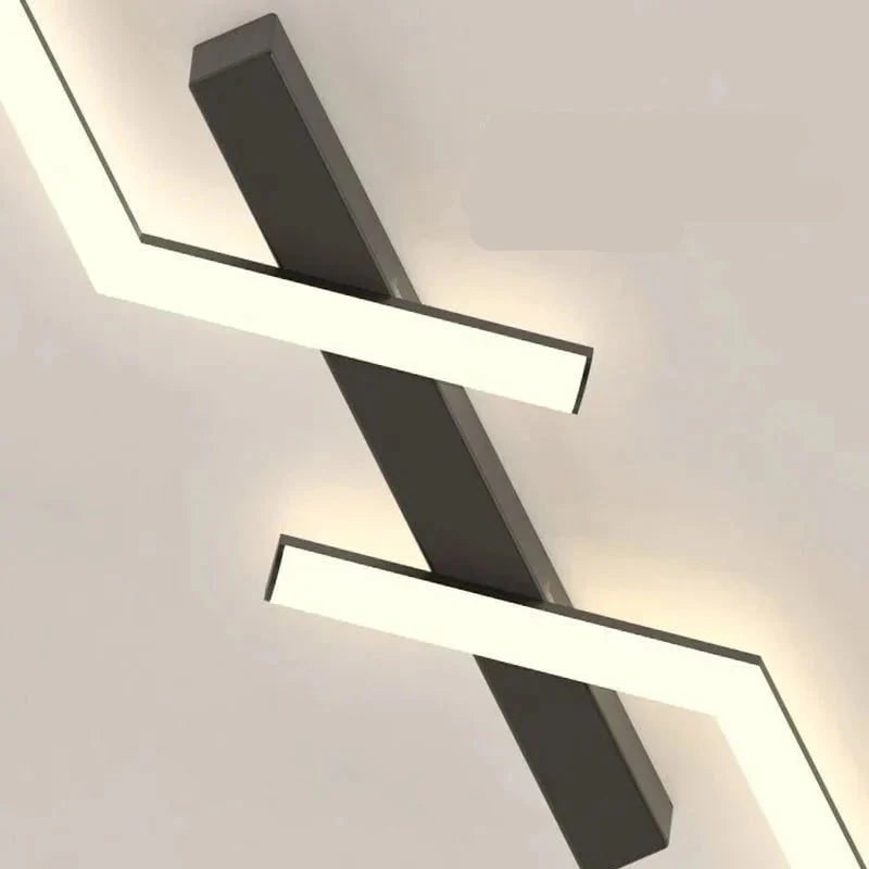 Flush Mount Linear Ceiling Light Fixture with Remote Control and Geometric Design - Image 8