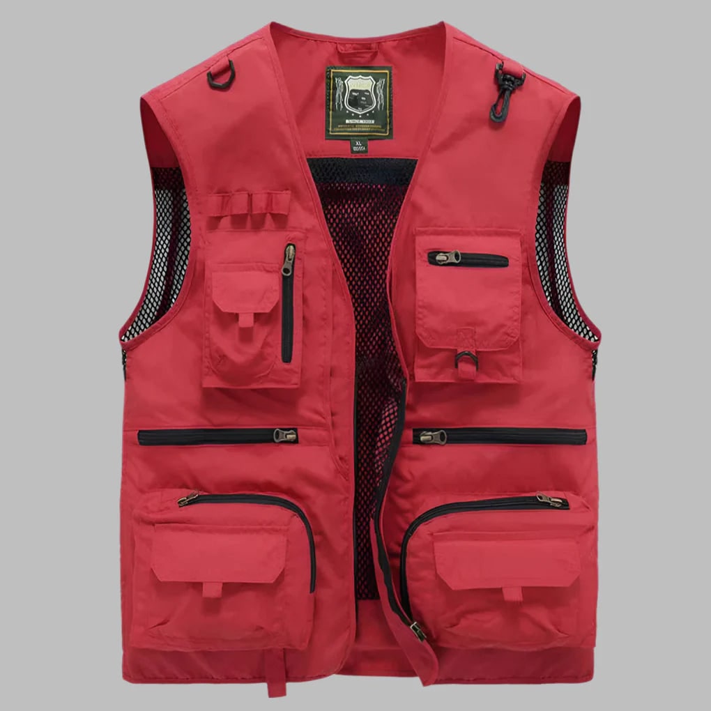 Fly Fishing Vest with Multiple Cargo Pockets Mesh Back and Lightweight Utility Design - Image 1