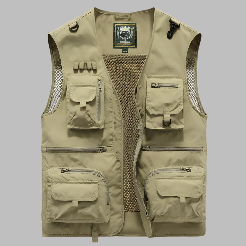 Fly Fishing Vest with Multiple Cargo Pockets Mesh Back and Lightweight Utility Design - Image 3