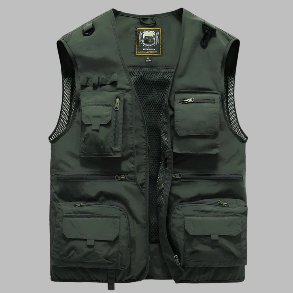Fly Fishing Vest with Multiple Cargo Pockets Mesh Back and Lightweight Utility Design - Image 4
