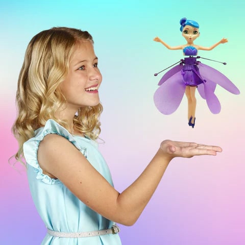 Flying Fairy Doll with Hand Sensor Control and LED Lights Spinning Toy - Image 3