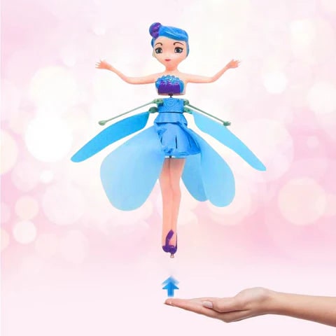 Flying Fairy Doll with Hand Sensor Control and LED Lights Spinning Toy - Image 4