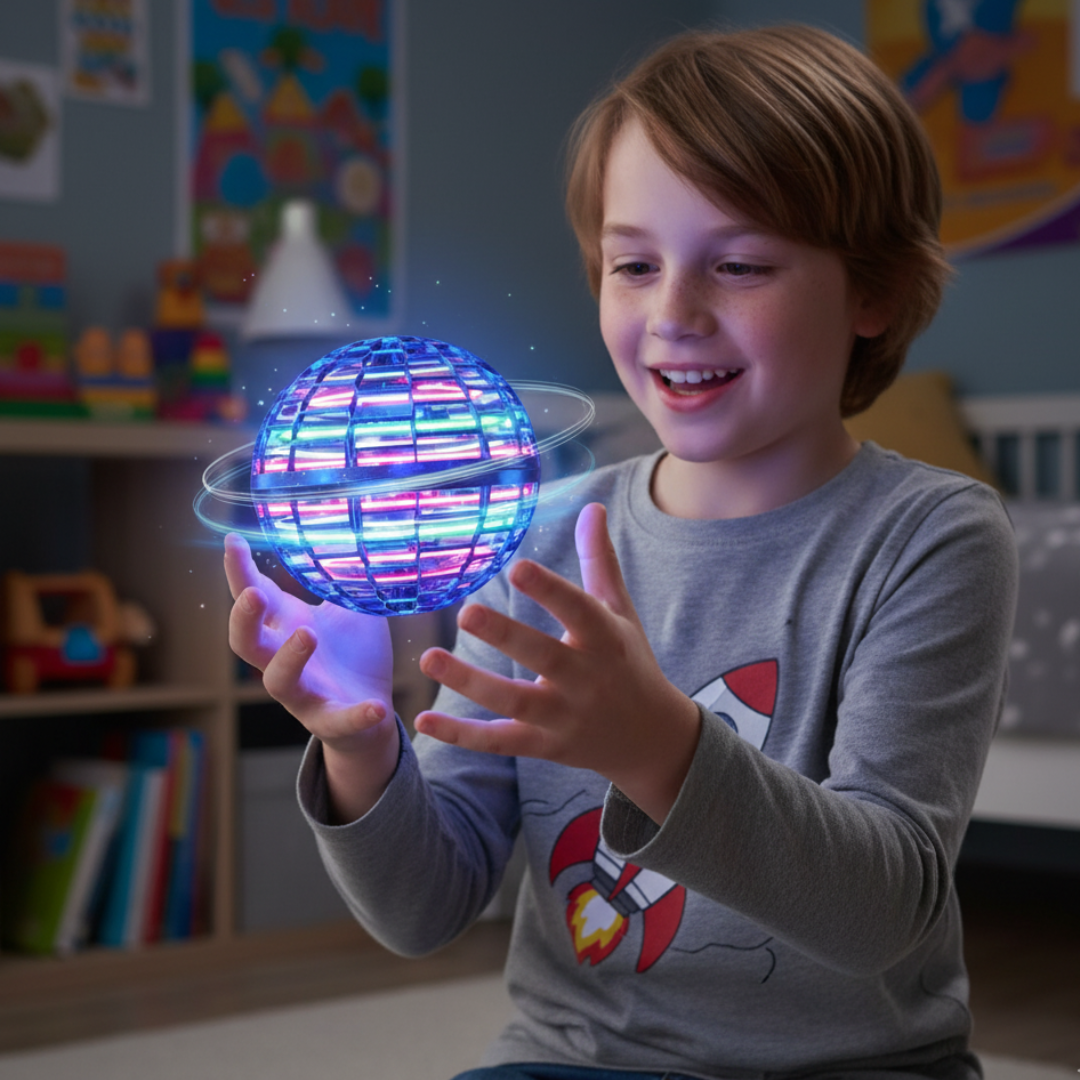 Flying Orb Toy Ball with LED Lights Hover Spinner USB Rechargeable for Saucer - Image 1