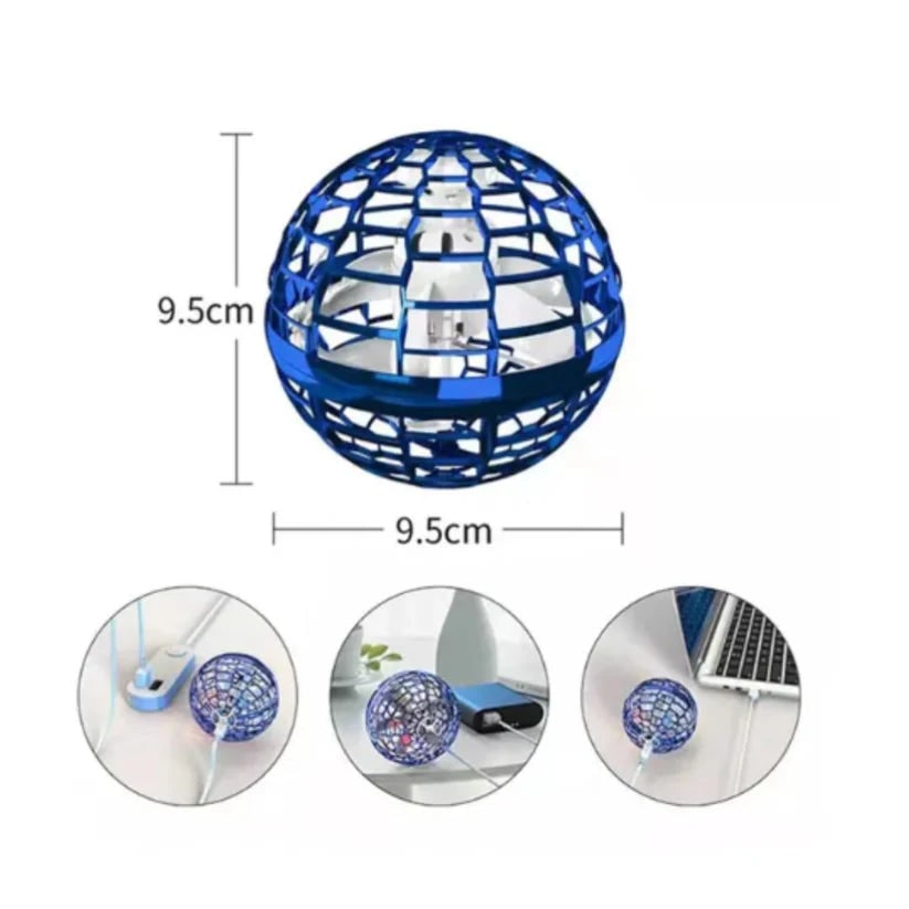 Flying Orb Toy Ball with LED Lights Hover Spinner USB Rechargeable for Saucer - Image 5