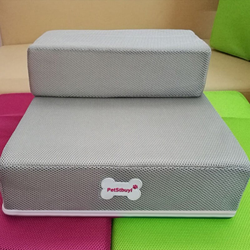 Foam Dog Stairs Two Step Foldable Pet for Cats with Breathable Cover Collapsible - Image 23