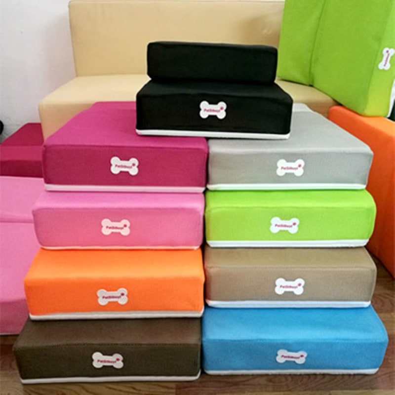 Foam Dog Stairs Two Step Foldable Pet for Cats with Breathable Cover Collapsible - Image 5