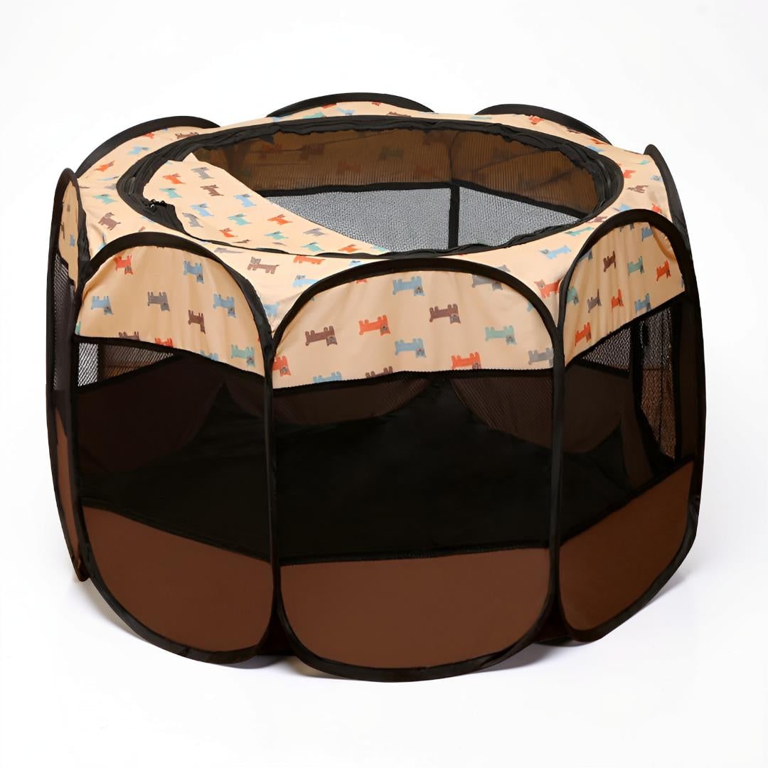 Foldable Dog Playpen Cat Pet Portable Mesh Breathable Zippered Octagonal Tent - Image 11