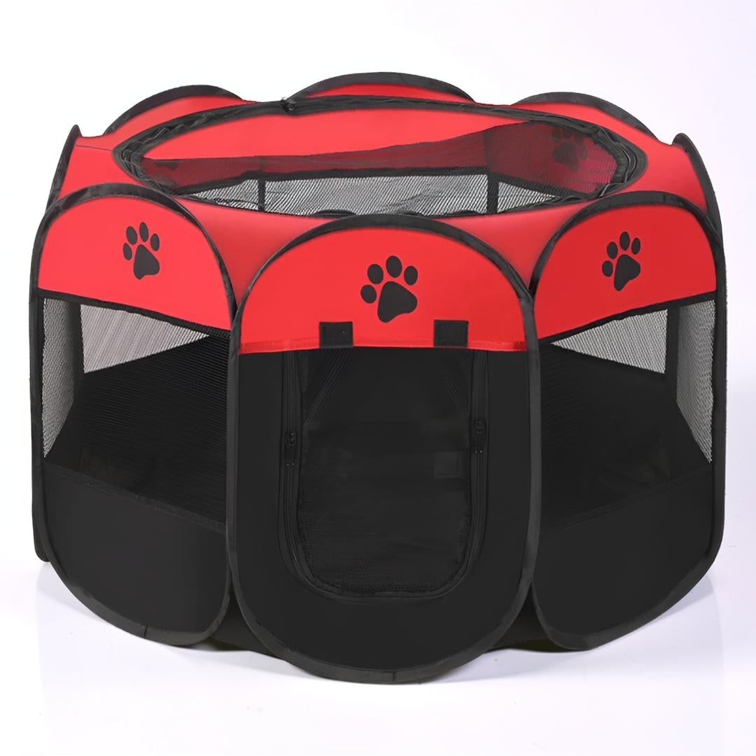 Foldable Dog Playpen Cat Pet Portable Mesh Breathable Zippered Octagonal Tent - Image 2