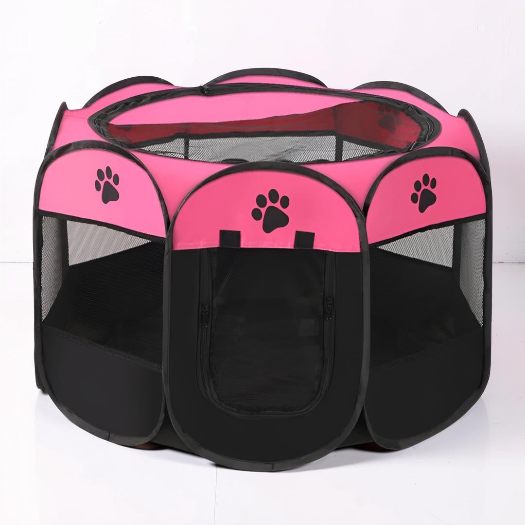 Foldable Dog Playpen Cat Pet Portable Mesh Breathable Zippered Octagonal Tent - Image 3