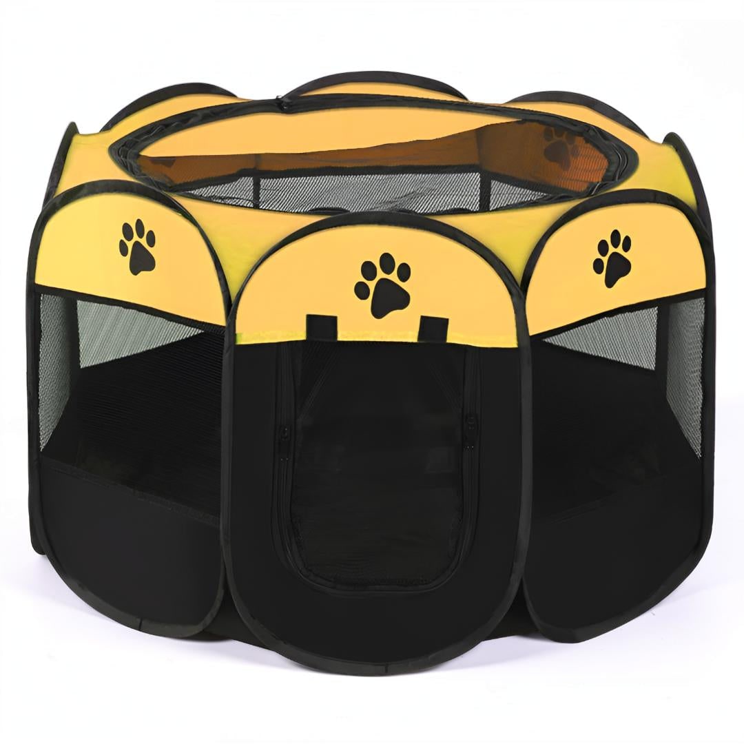 Foldable Dog Playpen Cat Pet Portable Mesh Breathable Zippered Octagonal Tent - Image 4
