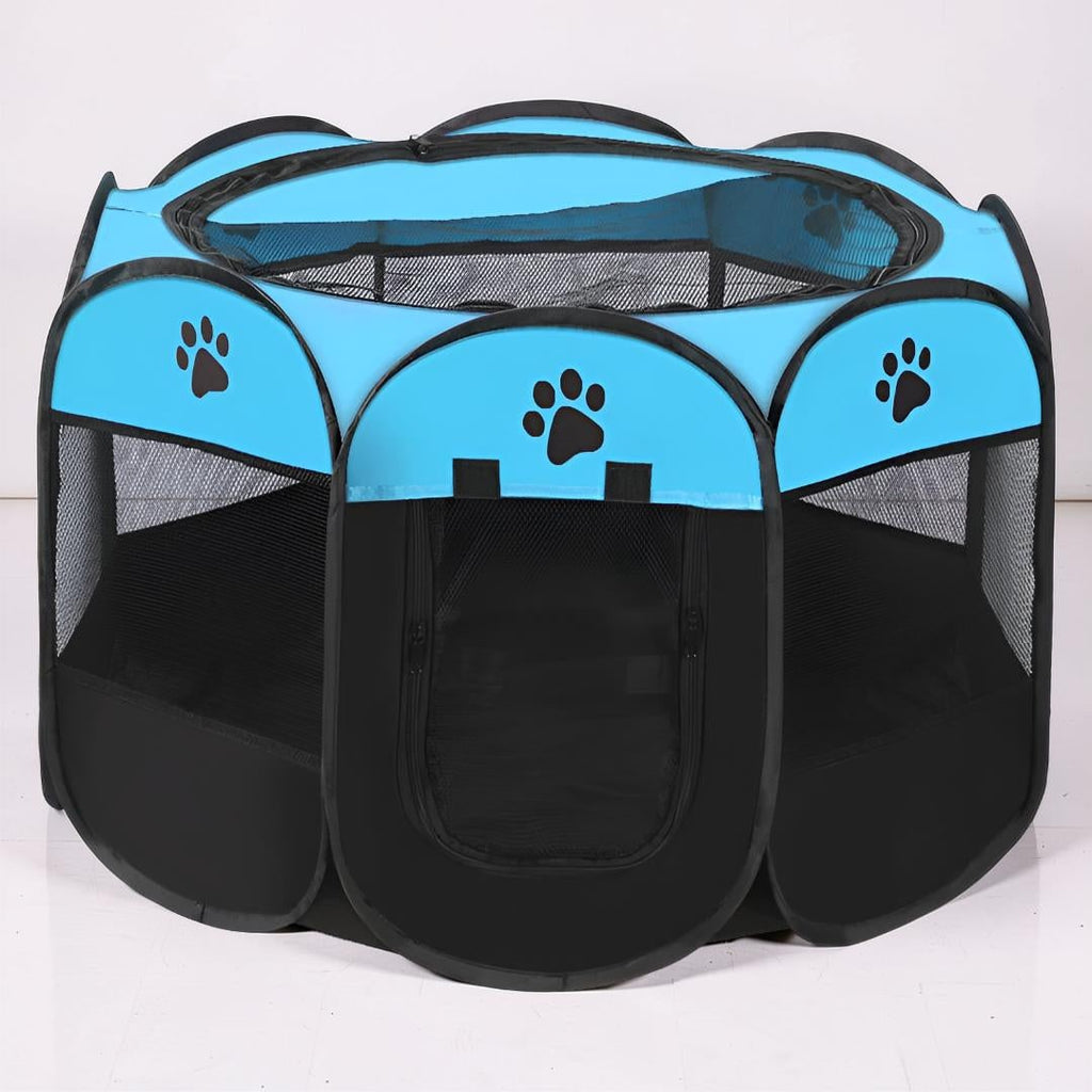 Foldable Dog Playpen Cat Pet Portable Mesh Breathable Zippered Octagonal Tent - Image 5