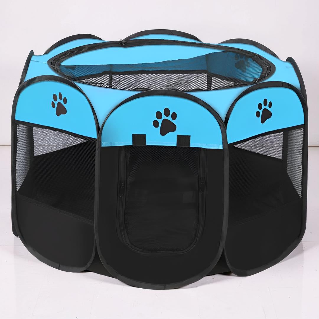 Foldable Dog Playpen Cat Pet Portable Mesh Breathable Zippered Octagonal Tent - Image 5