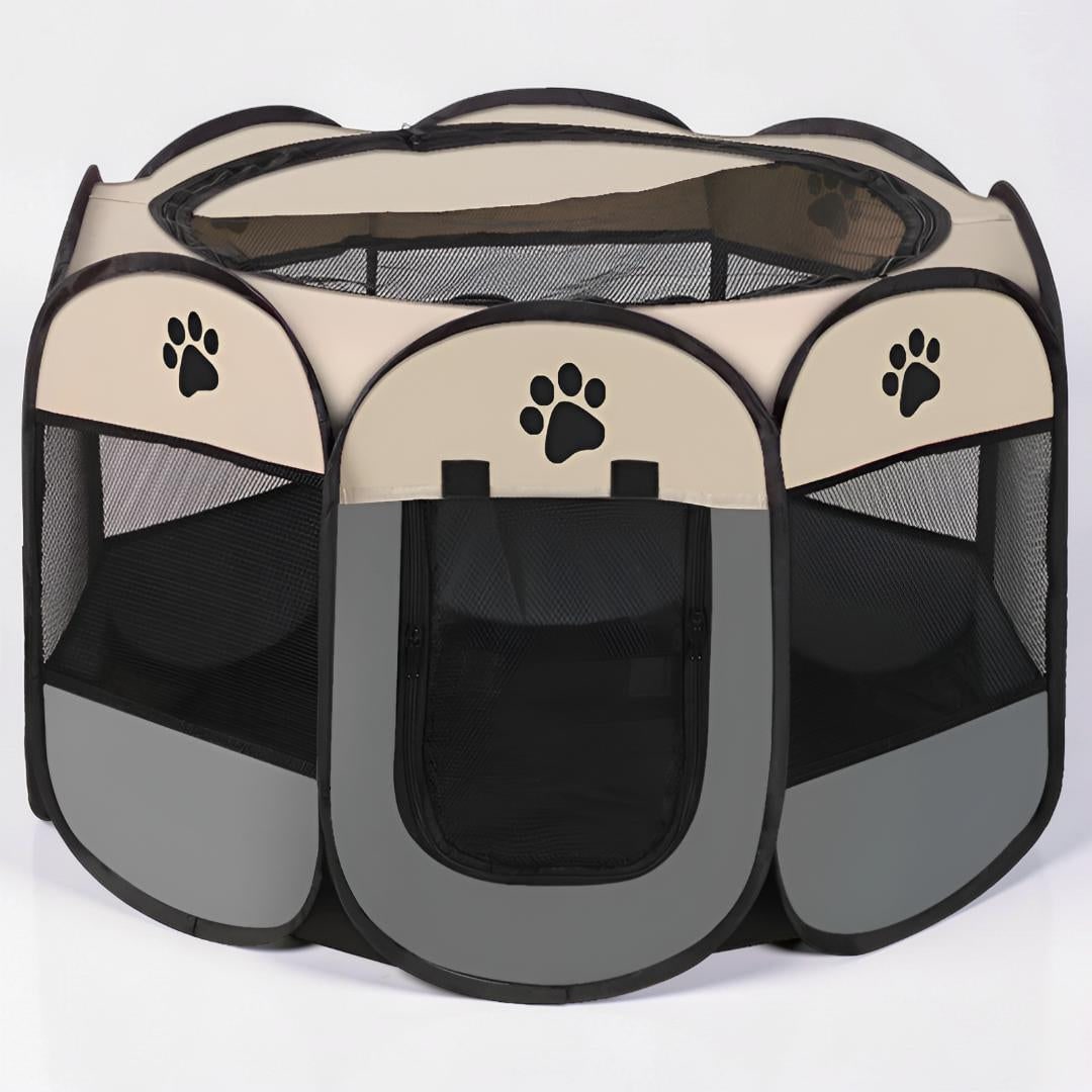 Foldable Dog Playpen Cat Pet Portable Mesh Breathable Zippered Octagonal Tent - Image 7