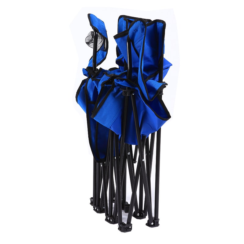 Foldable Double Camping Chair Lightweight Portable with Center Cooler and Umbrella - Image 3
