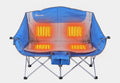 Foldable Double Collapsible Camping Chair with Heating Two-Person Portable Loveseat and Cup Holders - Image 1