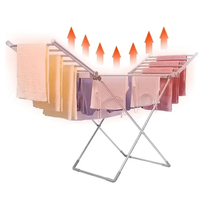Foldable Heated Clothes Drying Rack and Airer with Adjustable Wings for Indoor Use - Image 1