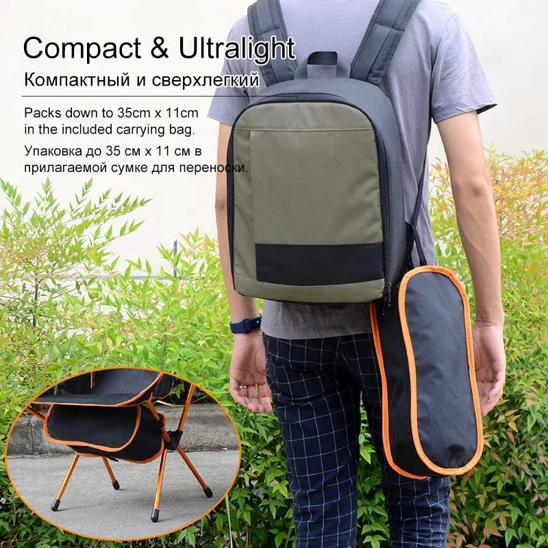 Folding Camping Chair Collapsible Portable Lightweight Aluminum with Breathable Mesh and Storage Bag - Image 11
