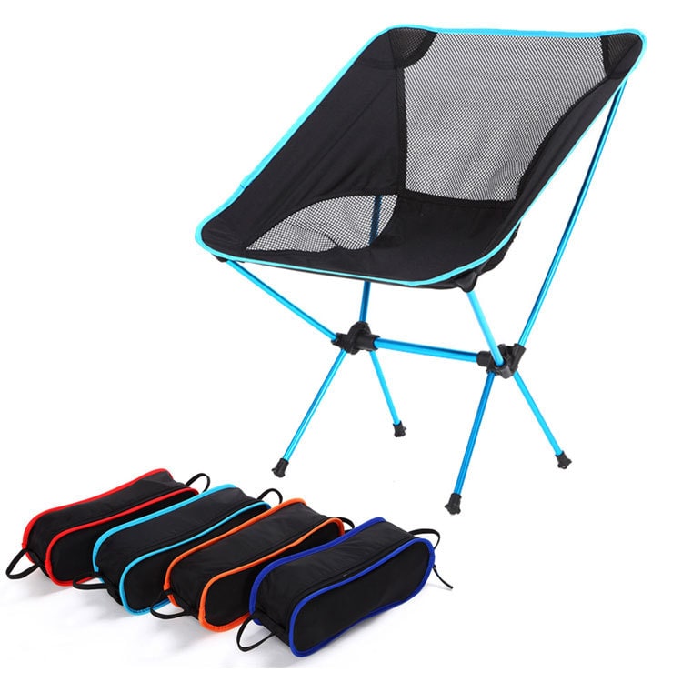 Folding Camping Chair Collapsible Portable Lightweight Aluminum with Breathable Mesh and Storage Bag - Image 4