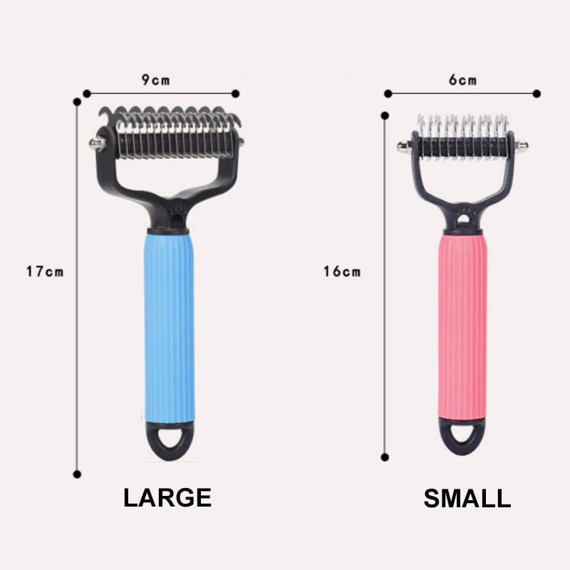 Fur Rake for Dogs with Double-Sided Dematting Comb and Curved Steel Teeth - Image 11