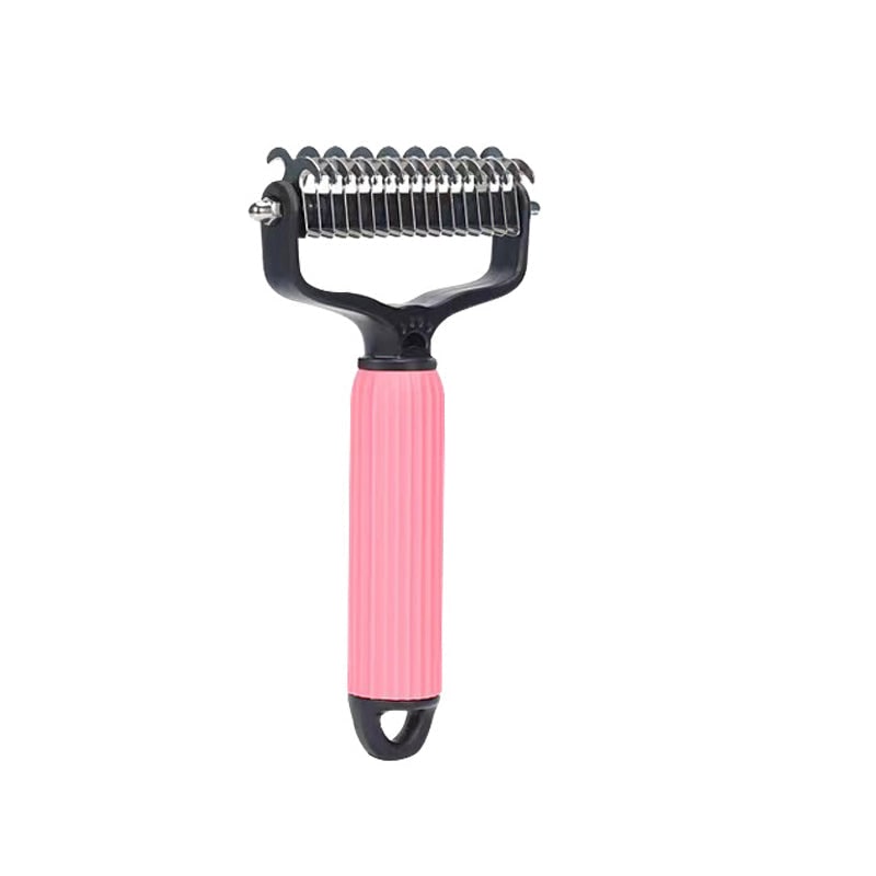 Fur Rake for Dogs with Double-Sided Dematting Comb and Curved Steel Teeth - Image 12