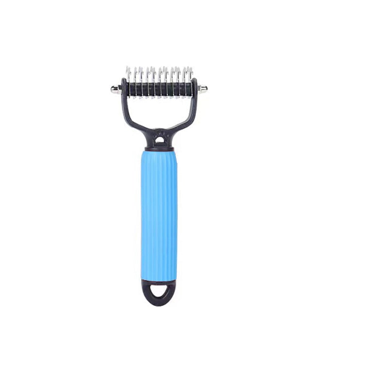 Fur Rake for Dogs with Double-Sided Dematting Comb and Curved Steel Teeth - Image 15